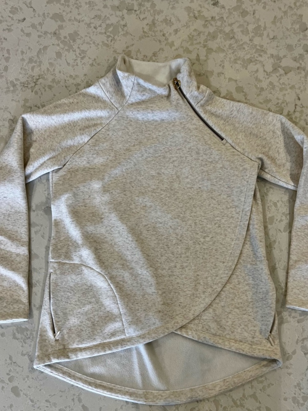 Athleta Cream Fleece-Lined sweatshirt